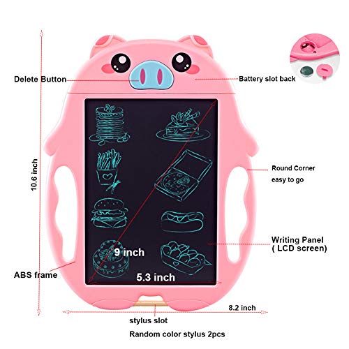MEMOVAN LCD Doodle Board Drawing Tablet Digital Handwriting Pads for Kids, 3-6 Age Girl Educational Birthday Gifts, Portable Reusable Erasable Ewriter, Electronic Notepad for School, Office (Pink)