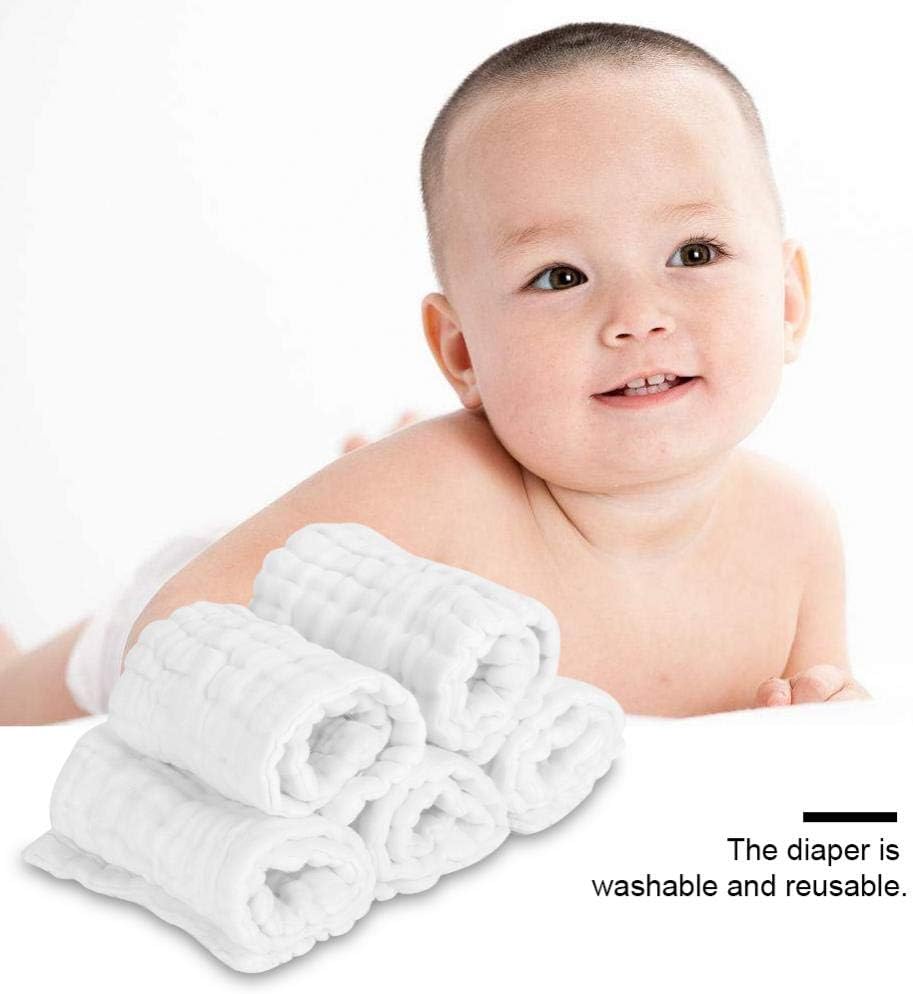 5Pcs/Set Baby Diaper Cotton Gauze Kids Nappy Breathable Lovely Underwear Washable Reusable Diaper Infant Care Product(White) - Image 3