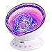[Newest Design] Remote Control Ocean Wave Projector 12 LED &7 Colors Night Light with Built-in Mini Music Player for Living Room and Bedroom (White)