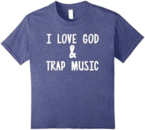 unisex-child Godly Christian T-Shirt | I Love God & Trap Music 8 Heather Blue