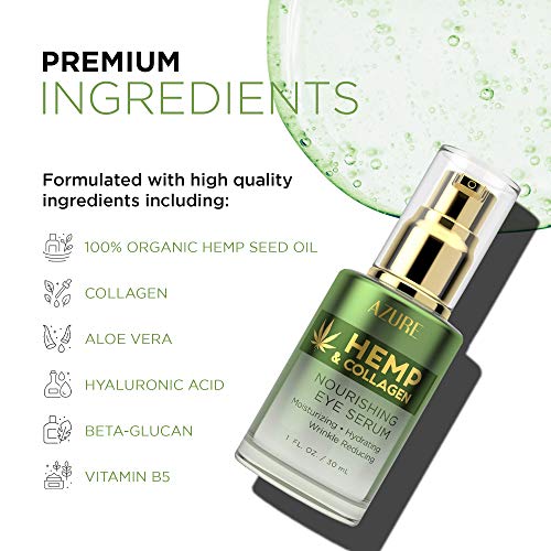 AZURE Hemp & Collagen Nourishing Eye Serum Moisturizing, Firming