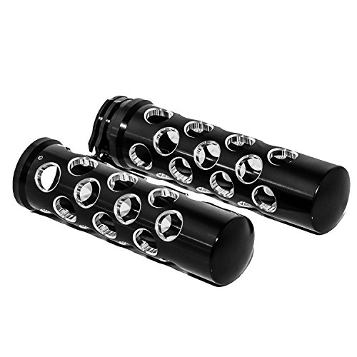 Senkauto Motorcycle 1" 25mm Deep Cut Black Handlebars Hand Grips for Harley Softail Touring Sportster XL883 1200 48 Chopper (Type 04)