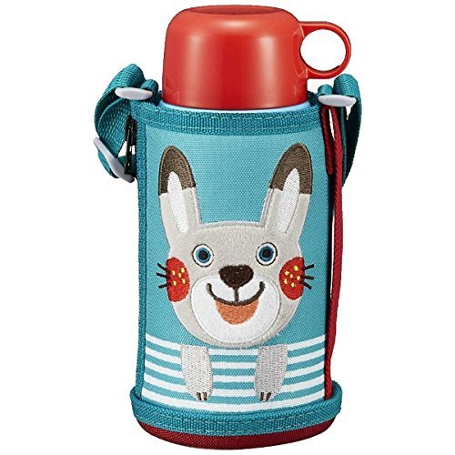 Tiger water bottle 600 ml with direct drinking cup 2 WAY stainless steel bottle with pouch Sahara Colobocle Rabbit MBR-B06G-AR Tiger (rabbit)