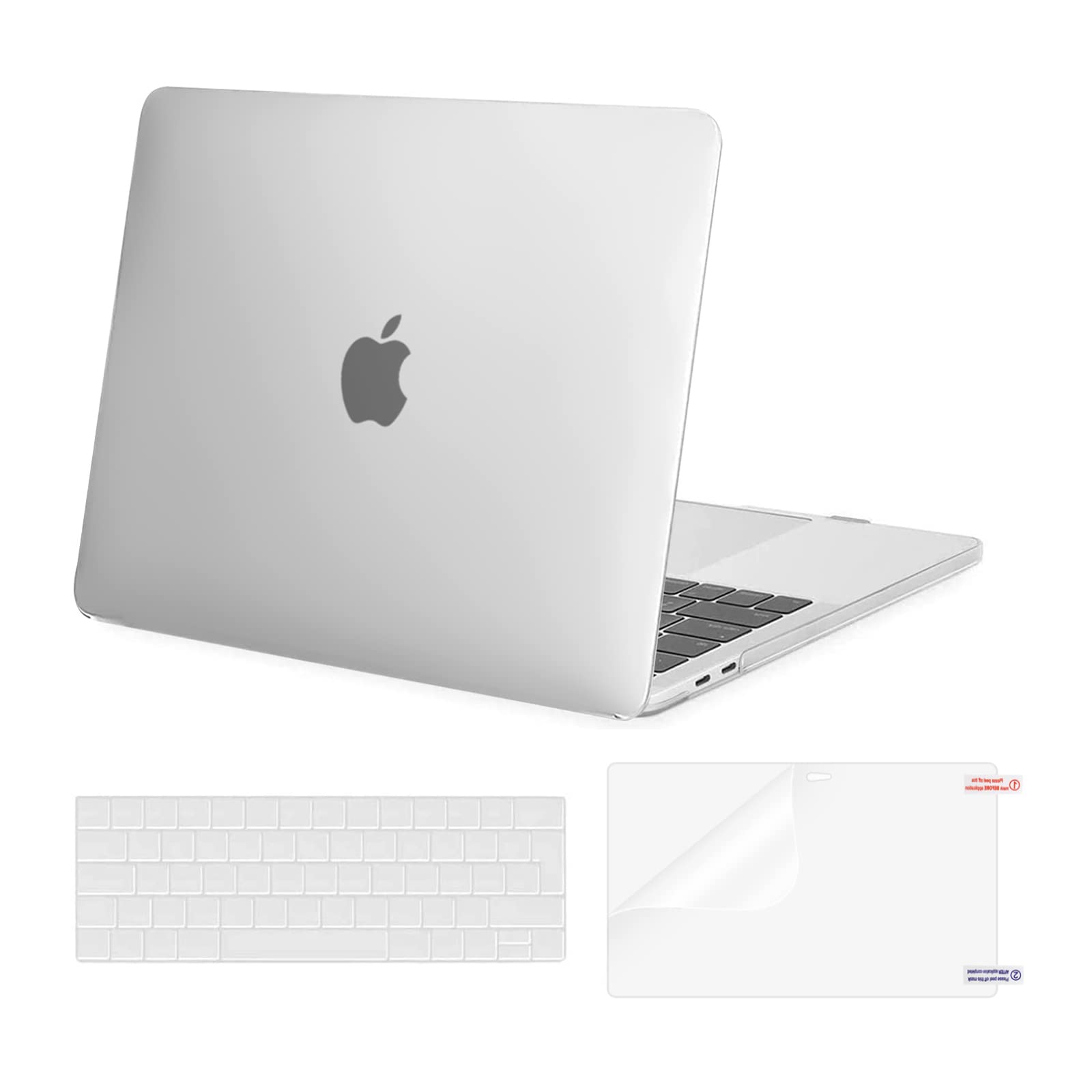 MOSISO Compatible with MacBook Pro 13 inch Case M2 M1 2026 2025 2024 2023-2016 Release A2338 A2289 A2251 A2159 A1989 A1706 A1708, Plastic Hard Shell Cover&Keyboard Skin&ScreenProtector, Frost