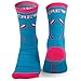 ChalkTalkSPORTS Athletic Half Cushioned Crew Socks | Rowing Loving the Crew Design | Pink/Blue (One size fits most, Men's shoe size 5-11 and Women's 6-12.)
