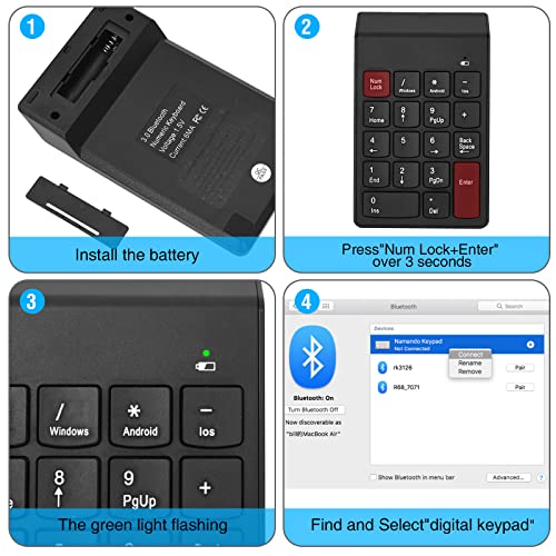 Bluetooth Numeric Keypad cimetech Wireless Slim 18 Keys MultiFunction