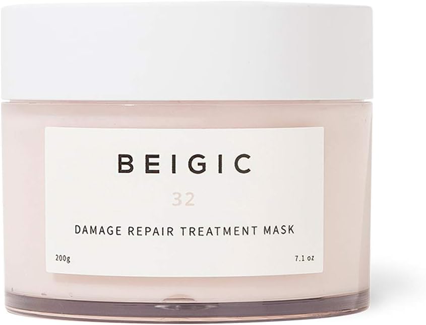 BEIGICDamage Repair Treatment Mask - Vegan Silicone-free Deep Conditioning Hair Mask with Argan Oil & Vitamin E for Dry, Damaged, Thinning, Frizzy Hair (7.1 fl oz)
