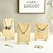 MyGift Set of 3 Vintage Style Wood Jewelry Tower, Retail Necklace Display, Beige