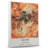 Casper Map Poster, Wyoming Map Art Poster, Map