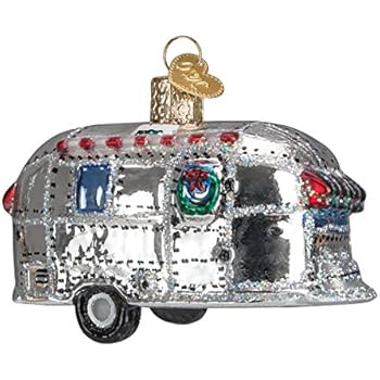 Old World Christmas Camping Outdoor Collection Glass Blown Ornaments for Christmas Tree Vintage Trailer