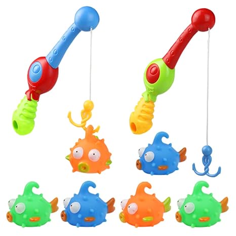 Nuheby Jouet De Bain Pêche A La Ligne Canne A Peche Enfant Cadeau Jouet Bebe Enfant Garcon Fille 18 Mois Et Plus - 