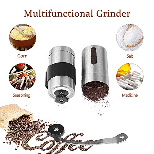 AVNICUD Manuelle Kaffeemühle, Keramik-Mühle mit einstellbarer Einstellung, tragbare Kaffeemühle aus gebürstetem… – Bild 4