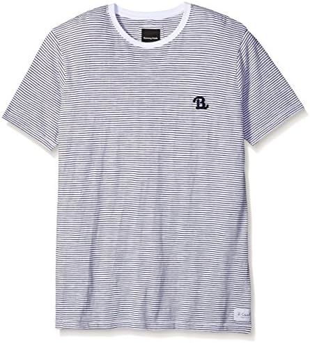 Barney Cools Men's B Schooled Tee, White Stripe, Medium