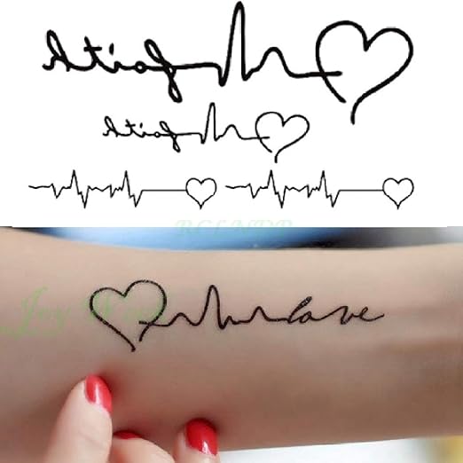 5pcs Impermeable Etiqueta Engomada Del Tatuaje Cintura Letras