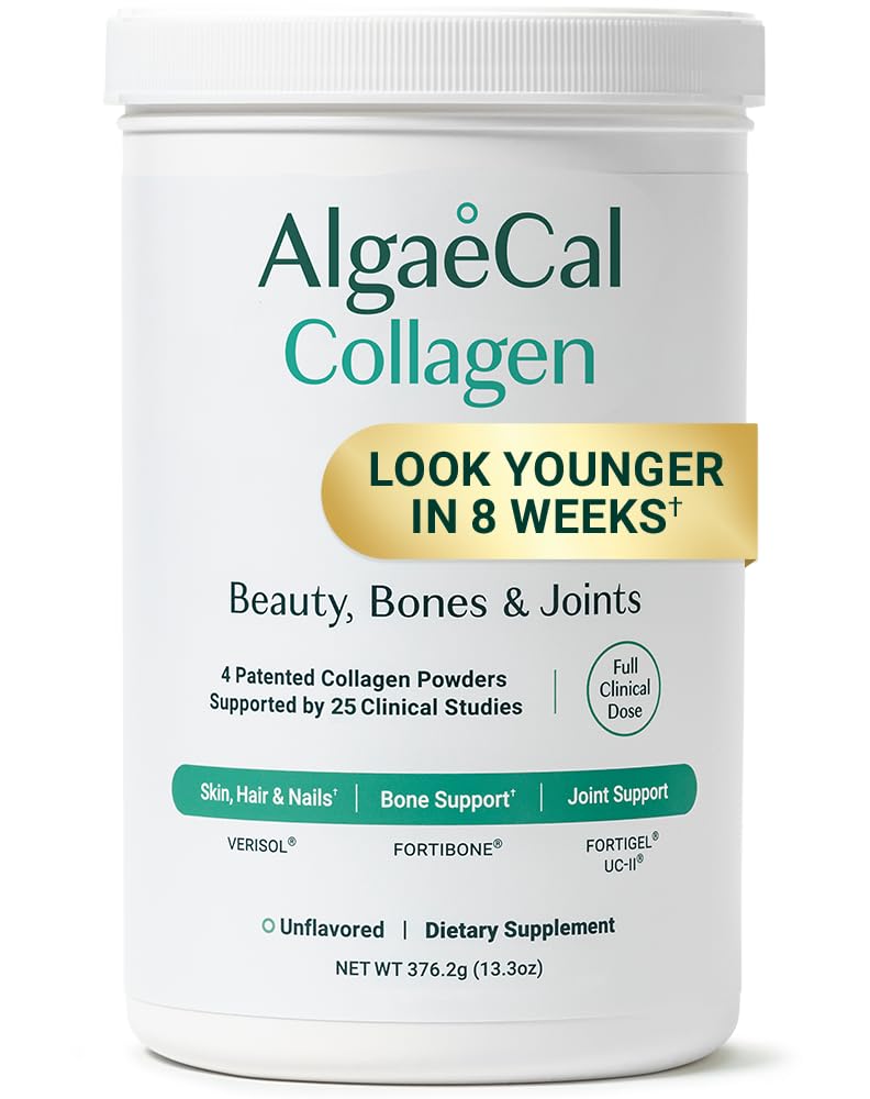 Photo 1 of ALGAECAL Collagen: 4 Clinically-Supported Peptides VERISOL®, FORTIGEL®, UC-II®, FORTIBONE®, Anti-Aging Hydrolyzed Collagen Powder, 30 Servings, Made in USA
