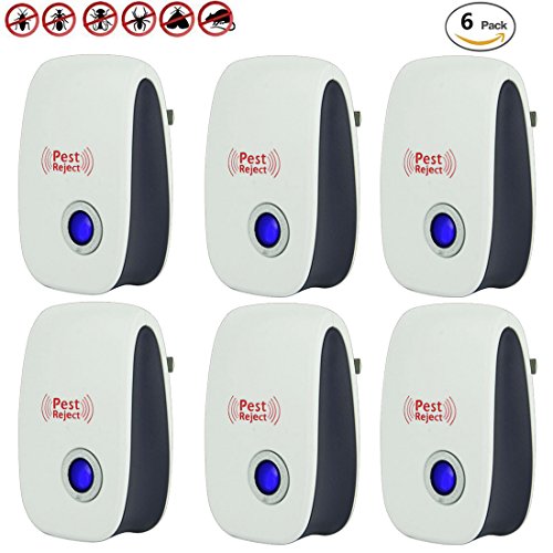 Ultrasonic Pest Repeller, ADiPROD Home Pest Control Repellent Plug In Electronic Nontoxic Insects & Rodeents Reject for Mosquito, Mouse, Cockroaches ,Rats,Bug, Spider, Ant, Flies (6 Packs)