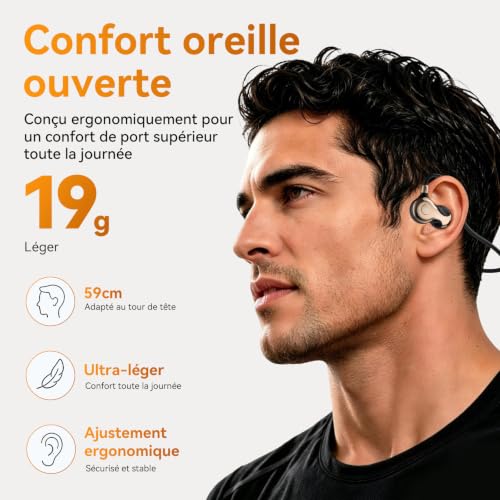 OHAYO Wireless Bluetooth Sport Earphones, Bluetooth V6.0 Headphones, IPX7 Waterproof, 10 Hours Battery Life, Fast Charging in 2 Hours, Compatible with Apple, Xiaomi, Samsung, Etc