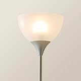 MiniSun Modern Silver Uplighter Floor Lamp with White Shade 180cm view 8