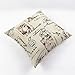 MoonRest Decorative Pillow, Fully Assembled with Hidden Zipper Filled with Synthetic Down Pillow Inserts (Paris Post Card)