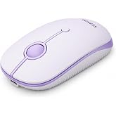 seenda MOU001 Bluetooth Wireless Mouse for Laptop,Slim Computer Mice,Purple | Rechargeable Computer mouse with USB and dual Bluetooth, 3-level DPI and quiet clicks for Windows, Macbook, iPad and Travel.