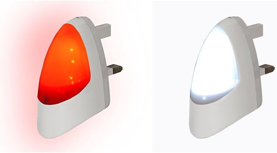 RED Automatic LED Night Light Dusk 2 Dawn LED Sensitive, White