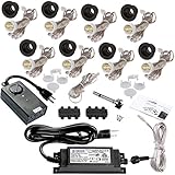 Outdoor LED Recessed Stair Light / Step Light / Riser Light Kit - 8 LED Lights - Antique Metal Black