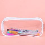CHEERYMAGIC Clear Pencil Case Clear Exam Pencil Pouch PVC Zippered White view 4