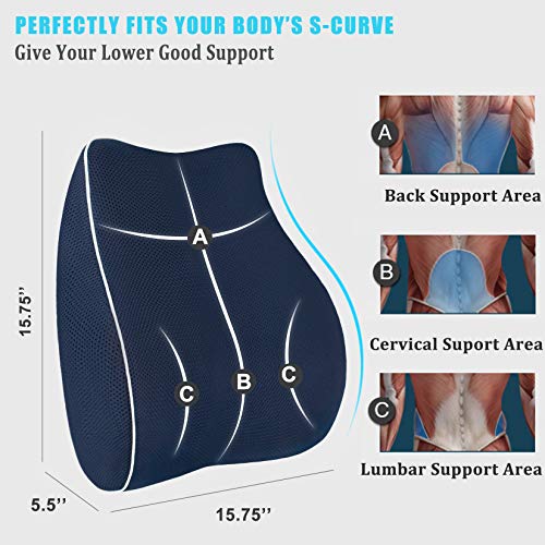 Idle Hippo 3D Air Mesh Lumbar Support Pillow for Office Chair Back