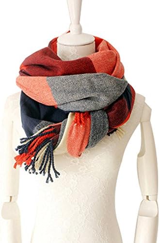 Women's Plaid Blanket Scarf Winter Big Tartan Wrap Shawl