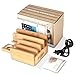 Upow 5-Port USB Charging Station Dock with Apple Watch Stand Bamboo Multi Device Organizer for Fast Charging Smart Phones, Tablets - iPhone, iPad, Samsung Galaxy and Others