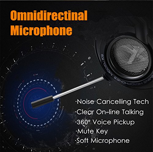 Gaming Headset for PS4 Xbox One, Micolindun Over Ear Gaming Headphones with Mic, Stereo Bass Surround, Noise Reduction for Laptop, PC, Mac, iPad, Smartphones - Thumbnail 4