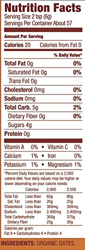 Date Lady Pure ORGANIC Date Sugar NON-GMO, VEGAN, GLUTEN-FREE & KOSHER A Complete Whole Food Sweetener and Great Sugar Alternative in Baking 12oz 1
