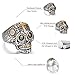 LAOYOU Sugar Skull Rings for Men Women, Stainless Steel Day of The Dead Gothic Cross Mens Jewelry, Womens Biker Cool Ring