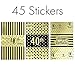 Black and Gold 40th Birthday Mini Candy Bar Wrappers - Shiny Foil - 45 Stickers