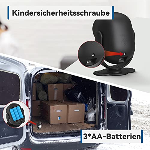 CPVAN PIR Motion Sensor Alarm Motion Sensor with Remote Control 125dB Anti-Theft Alarm System for Home, RV, Garage, Office, Apartment, Car, Shops. Model: CP2-Pro, Black