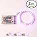 3 Sets RTGS 20 Pink Color Micro LED String Lights Battery Operated on 7 Feet Silver Color Wire