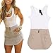 Mansy Women's Ladies Chiffon Long Top Blouse Summer Womens Sleeveless Mini Dress X-Large White