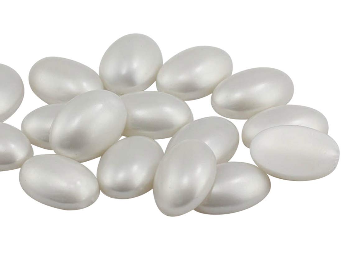 18x13mm Pearl (Molded) .PRL Flat Back Oval Acrylic Cabochons Rhinestones Plastic Gems Embellishments for Crafts, Costumes, Card Invitations, Jewelry, Cosplay - 25 Pieces — image 1