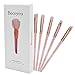 Becoyou Professional Eye Brush Set, 5 Pieces Eye Makeup Brushes with Rhinestone Acrylic Smooth Handle for Eyeshadow Eyebrow Eyeliner Blending Brush, Pink