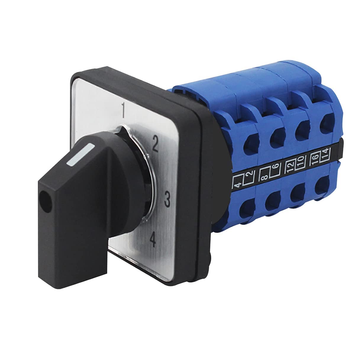 TOP-VIGOR Universal Rotary Cam Selector,Changeover Switch,Changeover Selector Switch LW26-20 1-4/4 380V 20A 4 Positions 16 Terminals