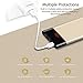 Slim Power Bank 10000mAh, Pisen Dual-USB Output Portable Charger, Compact External Battery Pack 2.4A Fast Charge with LED Display for iPhone, Samsung Galaxy and More (Gold)