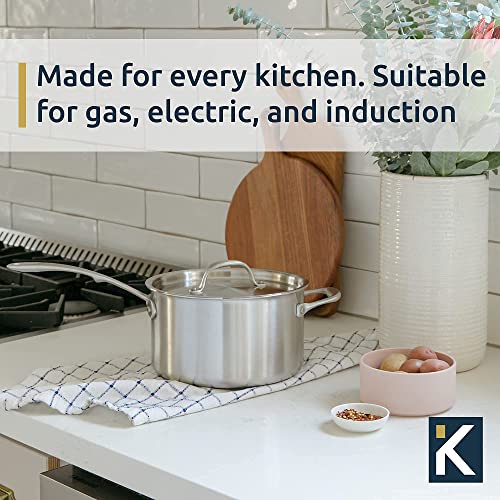 Kitchara 18/10 Stainless Steel Cookware Non Toxic, 5 Ply & Fully Clad