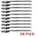 50 Pack T101AO T-Shank Contractor Jigsaw Blade Set Made with HCS, 3-Inch 20TPI Jigsaw Blades Optimized for Cutting Wood, PVC, and Plastic
