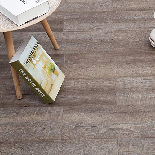 Diflart Waterproof Luxury Vinyl Plank Flooring Click and Lock Lvp with Foam Back SPC Rigid Core Wood Grain Finish Pack of 2 (Lenox Estate Sample)