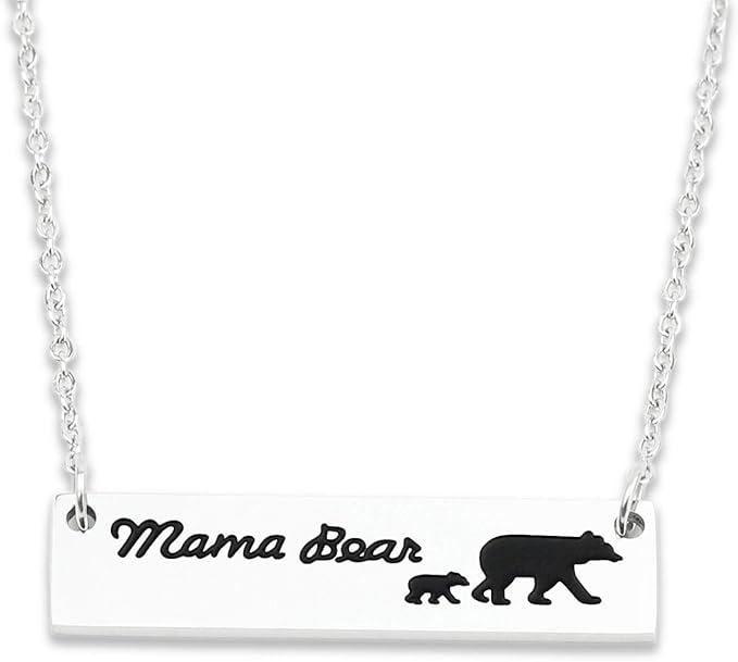 mama bear 2 cubs necklace