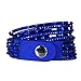 Velvet and Rhinestone Wrap Around Bracelets - 3 Pack (Purple/Blue/White)