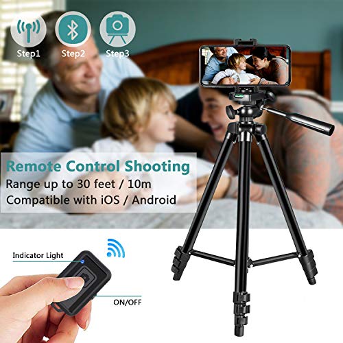 LINKCOOL Phone Tripod 50" Adjustable Travel Video Tripod Stand with