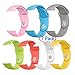 Isenxi for Watch Band, Soft Silicone Sport Style Replacement Strap for iwatch Series 1 Series 2 (38mm-set8 small(7-pack))