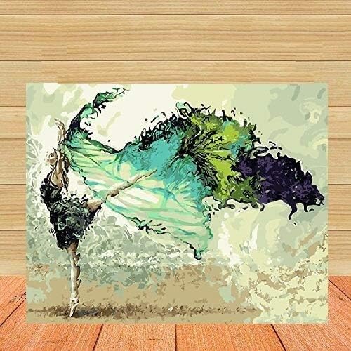 [with Wooden Frame]HOS DIY Oil Painting Paint by Number Hand Paintworks 16X20 Inches