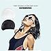Swim Cap Women 2 Pack Swimming Cap for Long Hair for Women Men Kids with Nose Clip and Ear Plugs(Black+White)